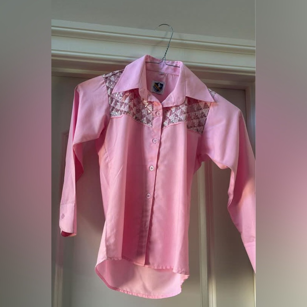 Pink Girls Western Show or rodeo shirt